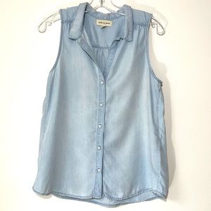Anthro Cloth and Stone Chambray Button Down Shirt